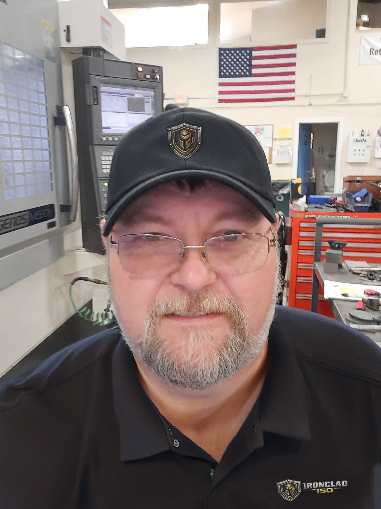 Joe Robak, ISO 9001 consultant on a CNC shop floor in Southern Indiana